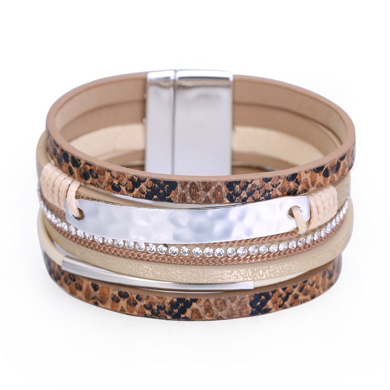 New Bohemian Magnetic Buckle Leather Bracelet