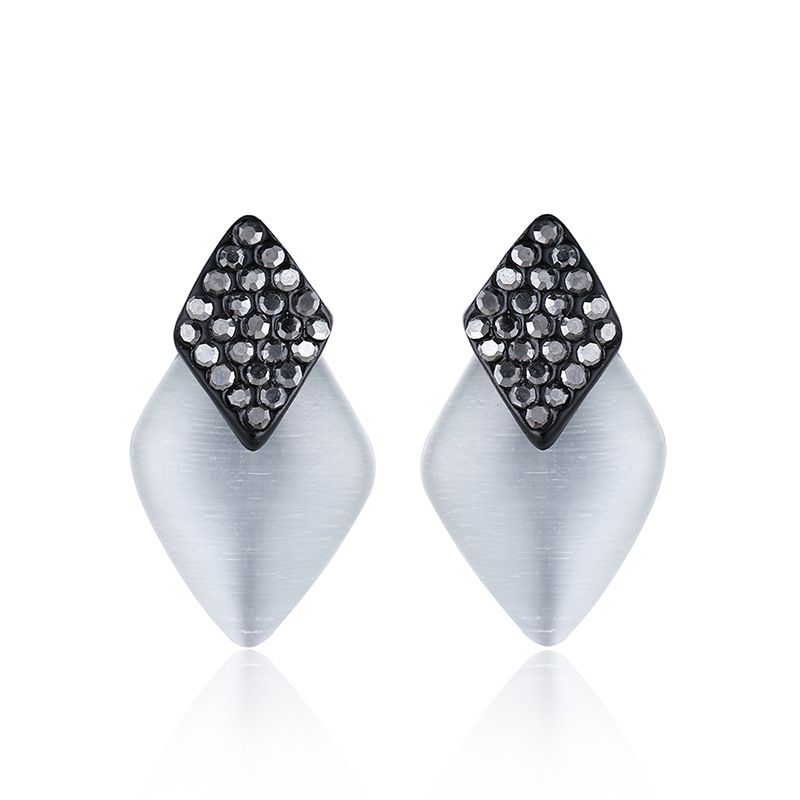Simple Opal Geometric Earrings