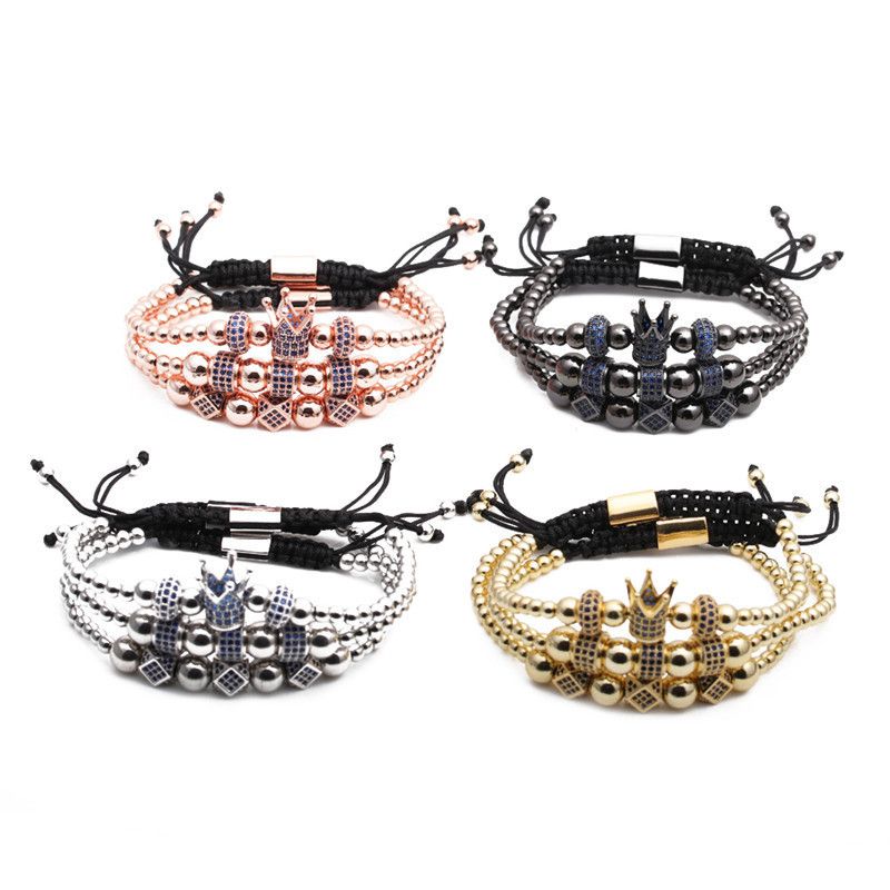 Crown Woven Adjustable Bracelet Set