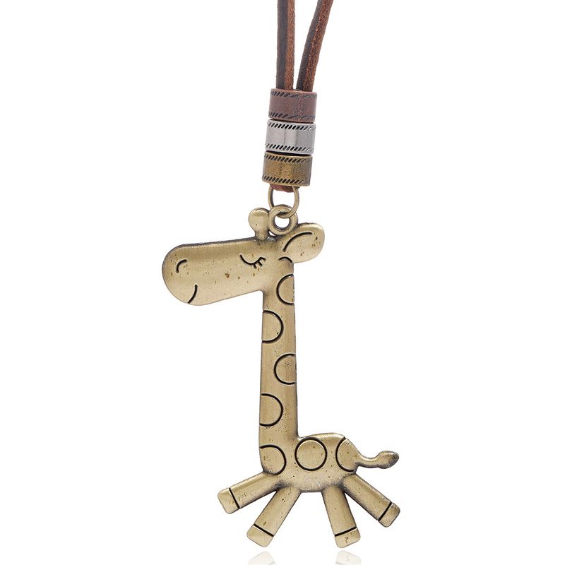 Einfache Hip-hop-giraffe Anhänger Halskette