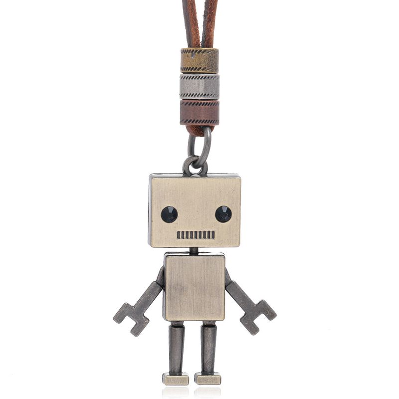 Retro Roboter Mode Lange Halskette