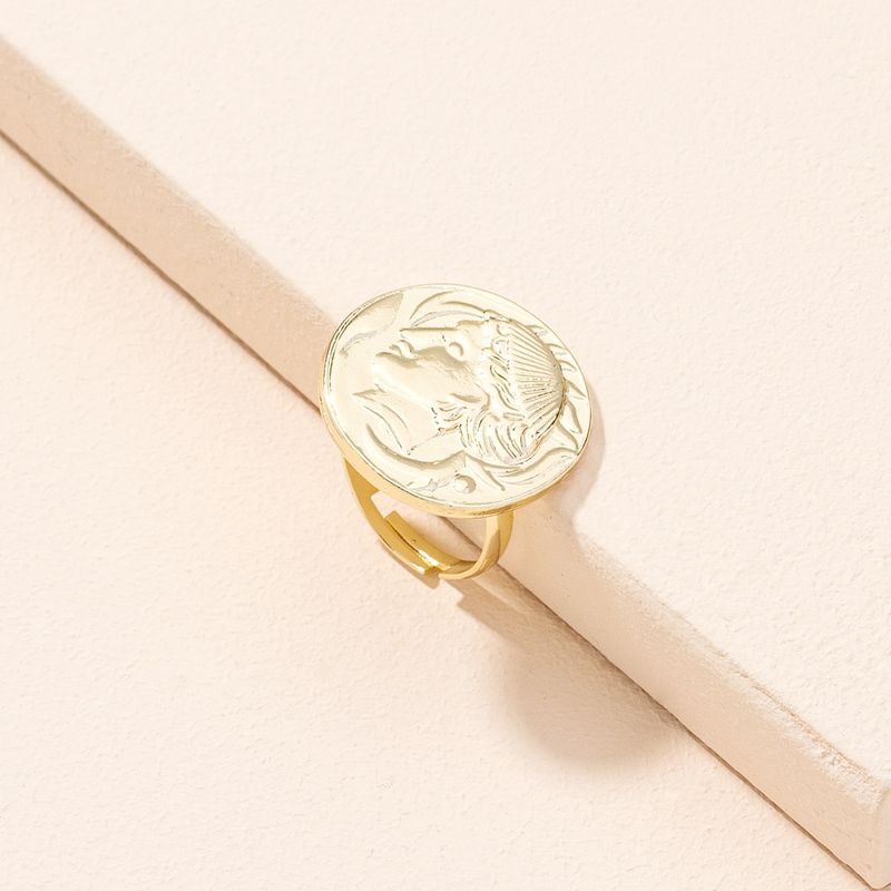 Simple Fashion Star Coin Portrait Ring
