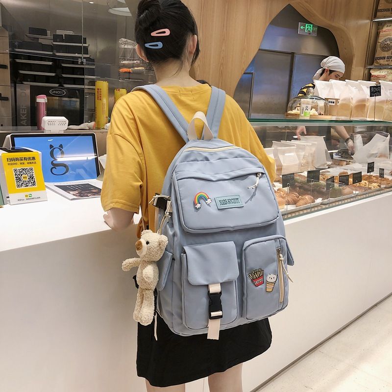 Fashion Spring New Cute Badge Backpack