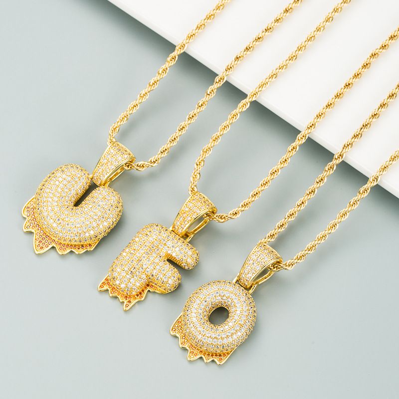 26 English Letter Micro-inlaid Zircon Necklace