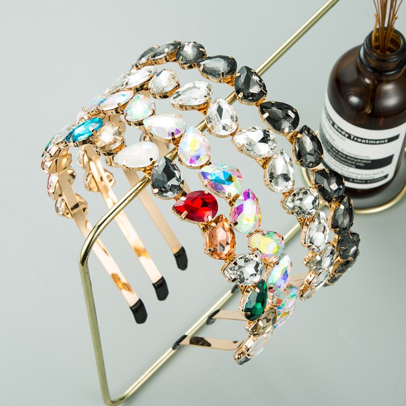 Korean Rhinestone Alloy Thin Edge Headband