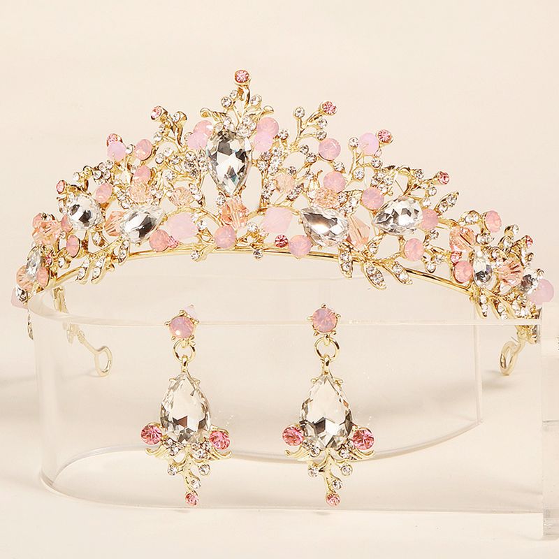 Baroque Fashion Diamond Crown Earring Set