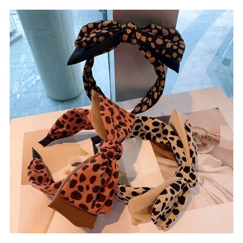 New Leopard Dot Bow Headband