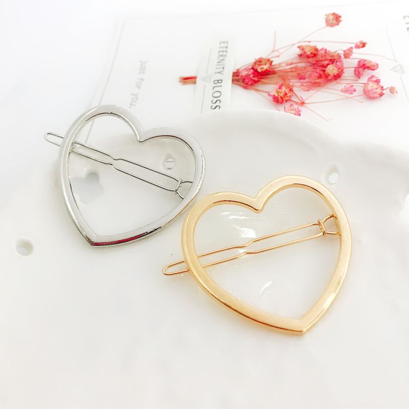 Simple New All-match Alloy Heart-shaped Hairpin