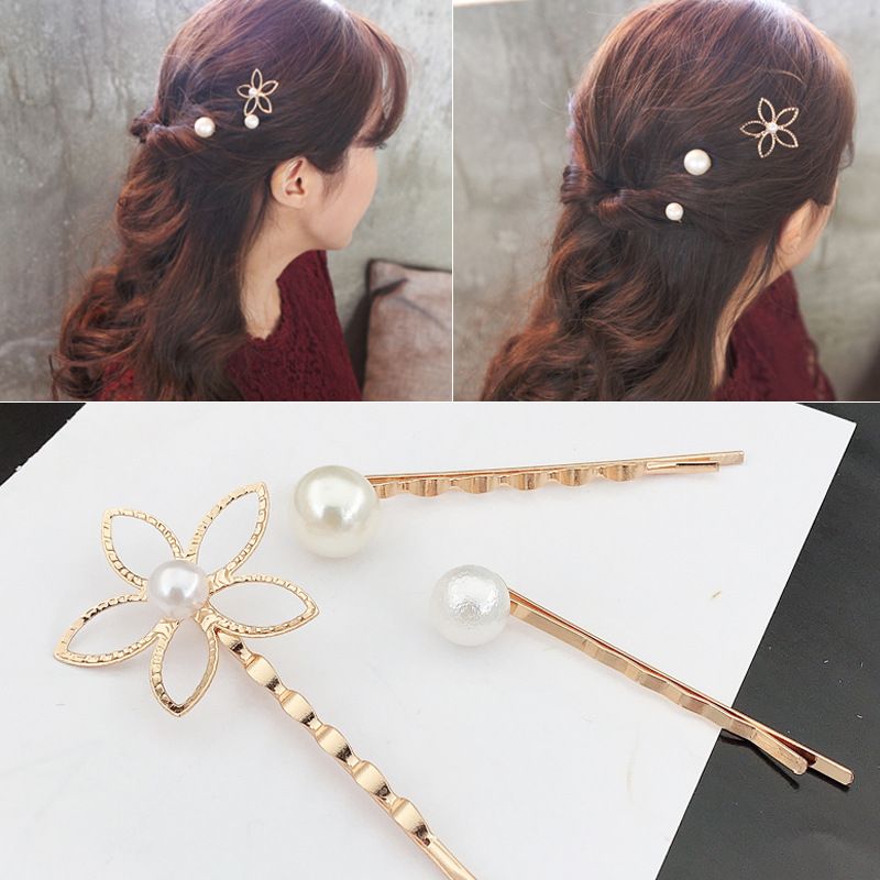 Koreanische Fünfblättrige Haarspange Mit Blütenblattwelle