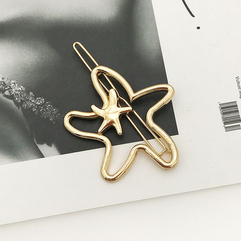 Simple Geometric Starfish Metal Hairpin