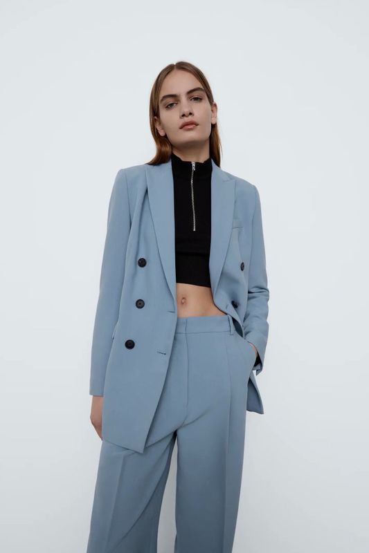 Simple Double Breasted Suit Women's Coat