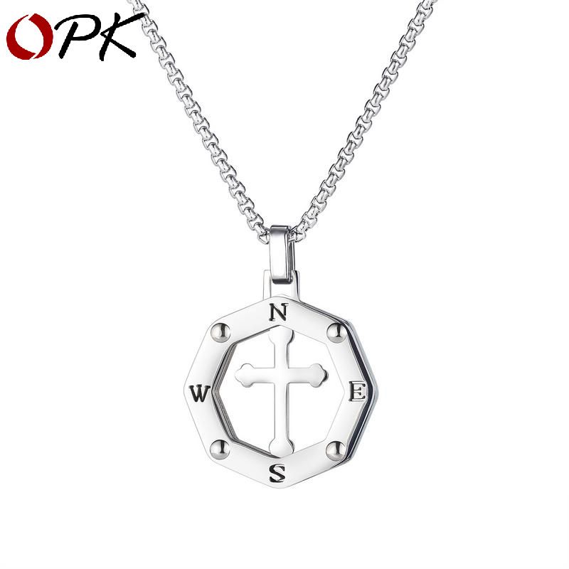 Hollow Cross Pendant Titanium Steel Necklace