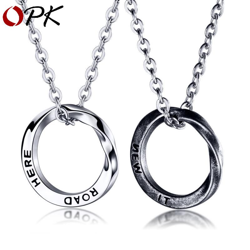 Simple Fashion Titanium Steel Circle Necklace
