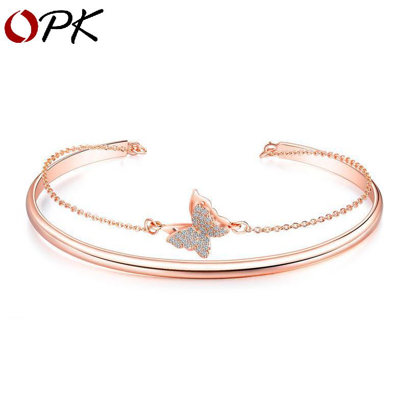 New Fashion Copper Diamond Butterfly Bracelet