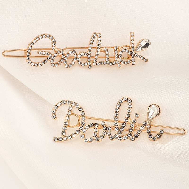 New Fashion Letter Rhinestone Alloy Hairpin