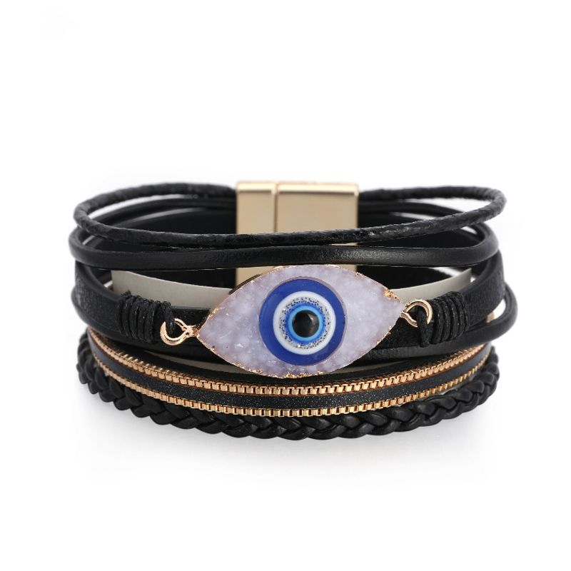 Bohemian Multi-layer Devil's Eye Leather Bracelet