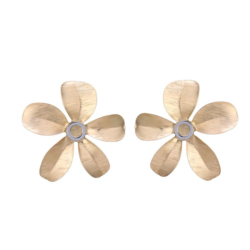 Fashion Flower Creative Minimalist Petals Brushed Craft Earrings