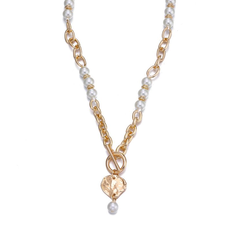 Simple Pearl Chain Ot Buckle Necklace