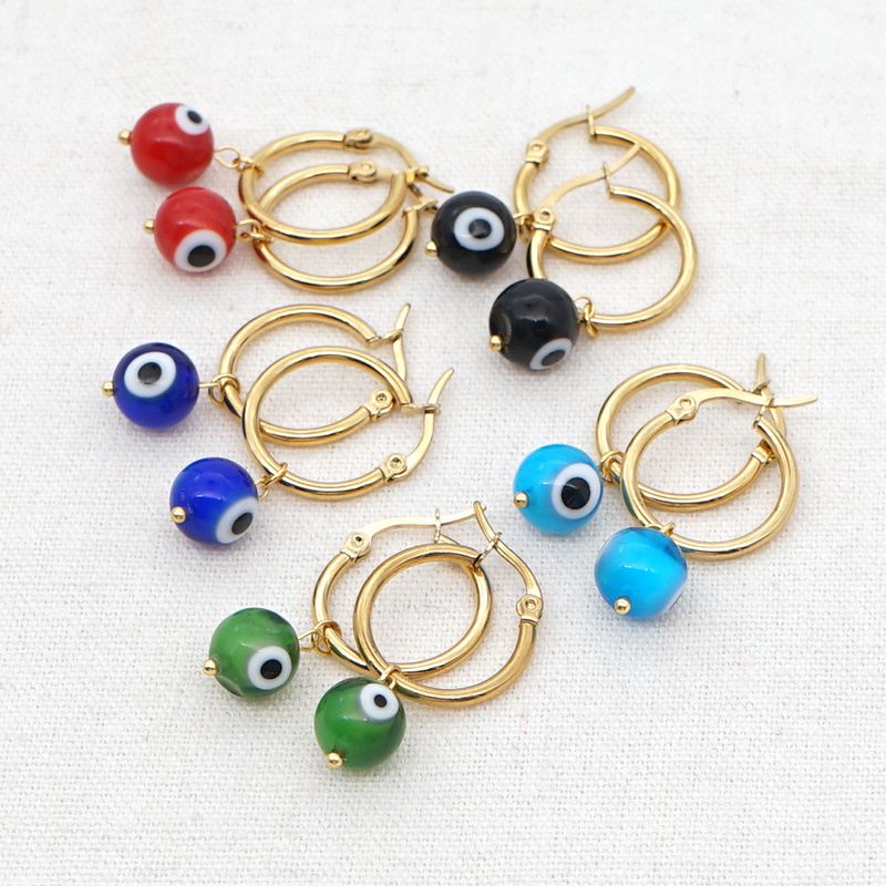 Bohemian Wild Fashion Eye Beads Big Hoop Earrings