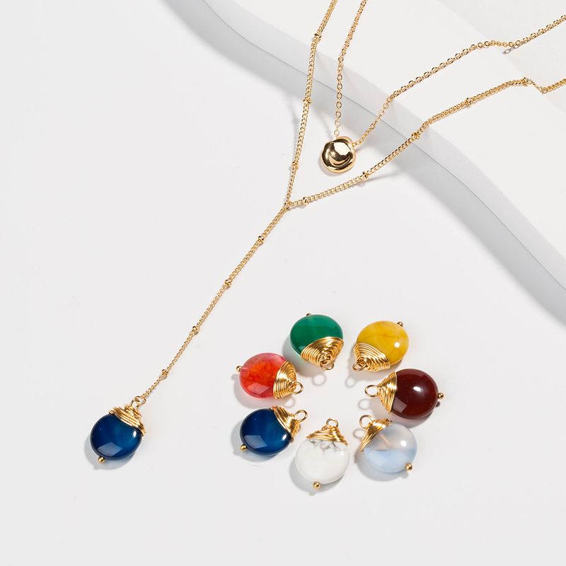 Fashion Golden Pea Pendant Multi-layer Necklace