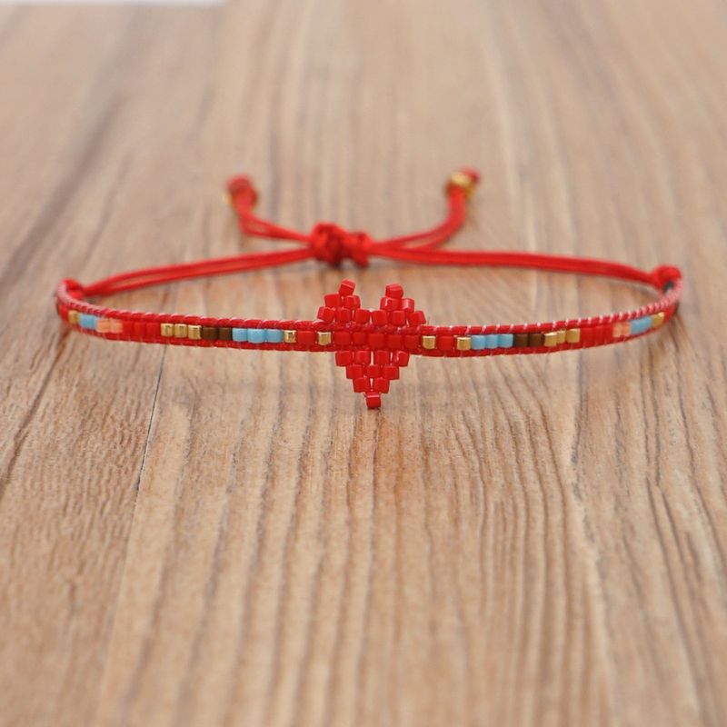 Pulsera De Cuentas De Amor Tejida A Mano Con Cuentas De Arroz Miyuki Bohemias Simples