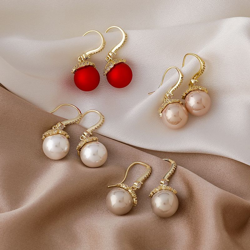Micro-inlaid Zircon Pearl Earrings