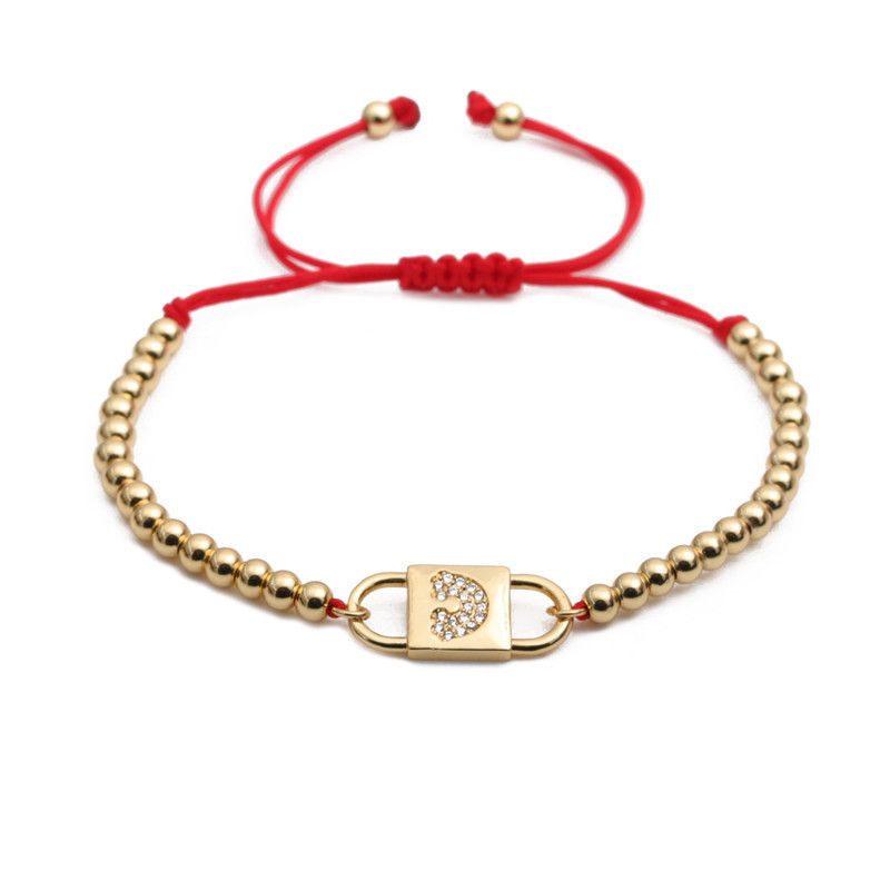 Creative Zircon Copper Beads Red String Rainbow Adjustable Bracelet