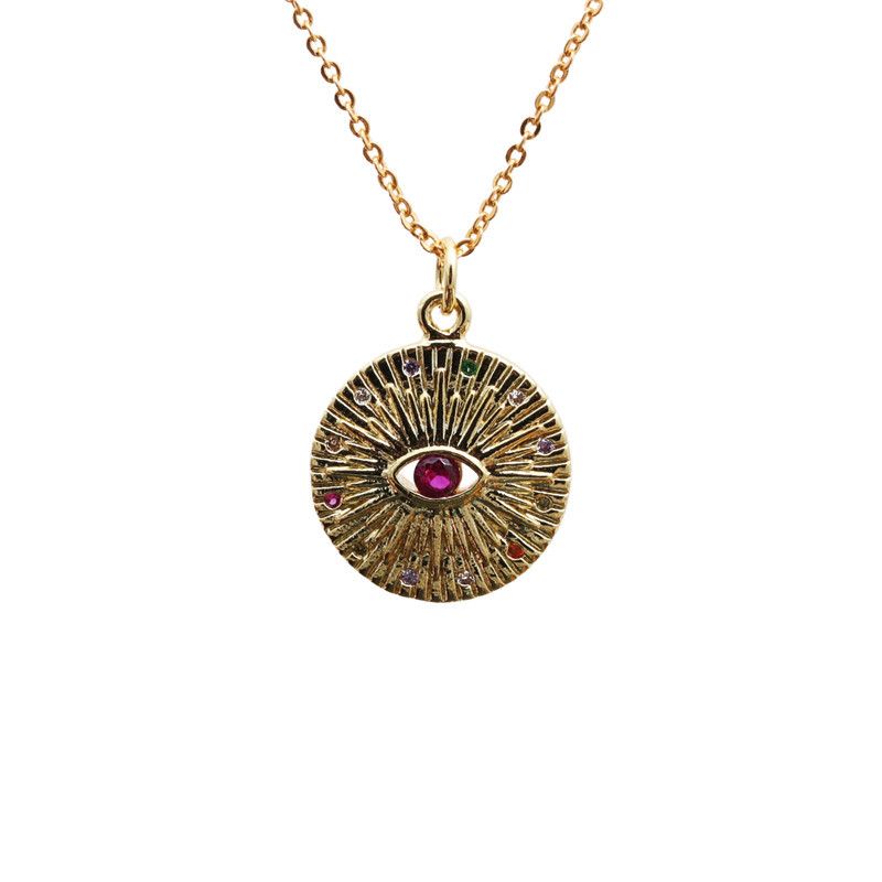 Micro-inlaid Zircon Devil's Eye Necklace