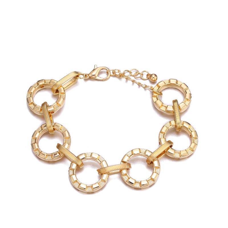 New Simple Alloy Chain Embossed Gold Bracelet