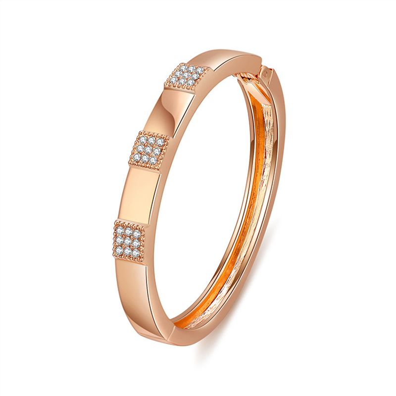 Simple Diamond Gold-plated Glossy Bracelet