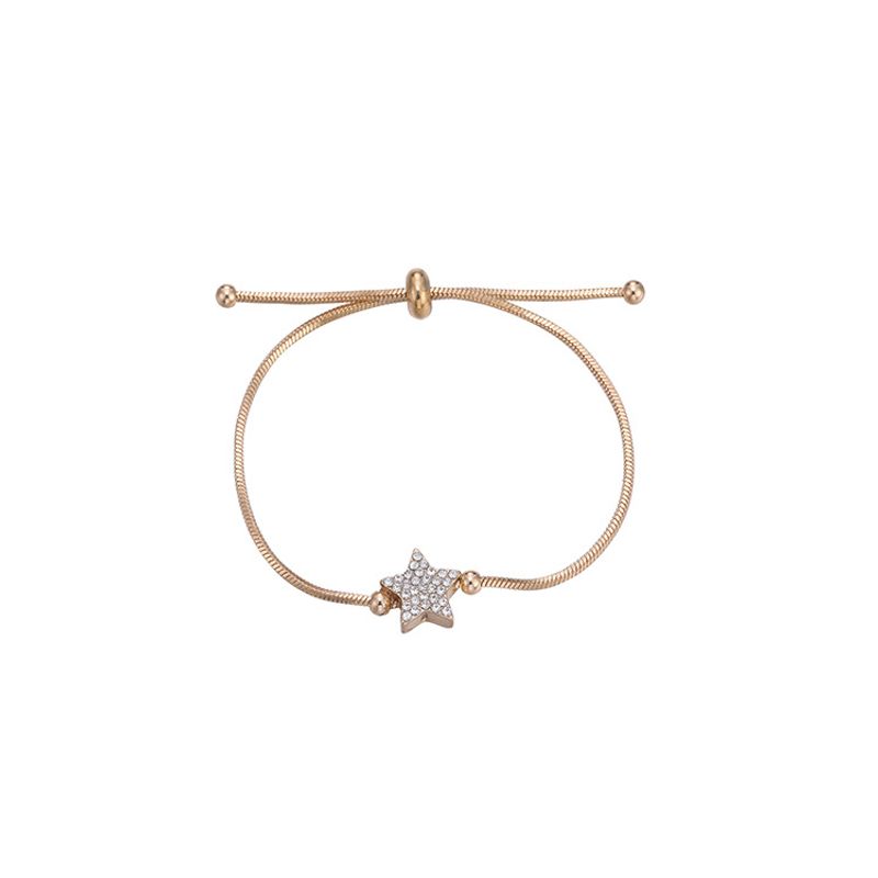 Nouveau Bracelet Étoile À Cinq Branches Diamant Ajustable Simple