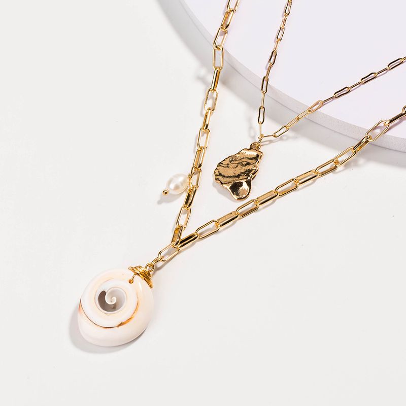 Fashion Natural Shell Pearl Multilayer Necklace