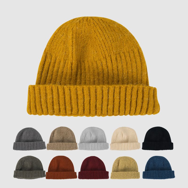 Korean Melon Hat Warm Pure Color Knitted Wool Hat Outdoor Hat Hip Hop Tide