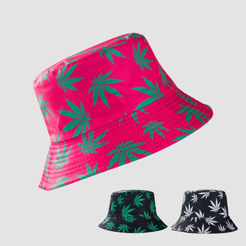 Maple Leaf Print Fisherman Hat Hip-hop Tide Brand Simple Personality Short Brim Casual Art Basin Hat Harajuku Style