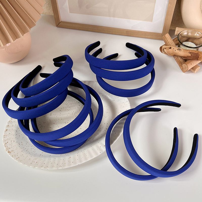 Blue Hair Band Korean Simple And Wide-sided Starting Out Decorated With Press Hairpin