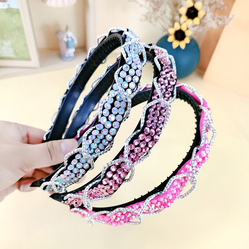 Cross-border European And American Full Diamond Headband Flash Crystal Chain Winding Headband