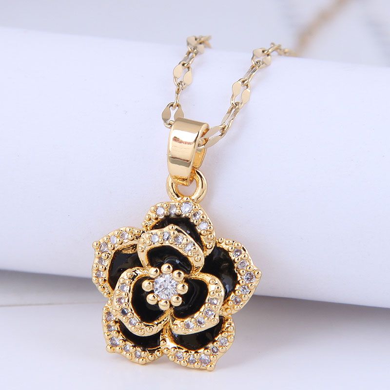 Korean Fashion Sweet Ol Rose Personality Necklace For Women