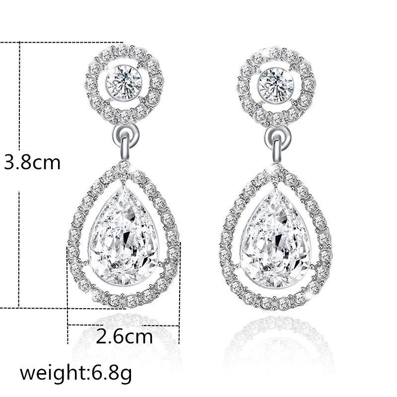 Simple Personality Diamond-studded Water Drop Long Earrings