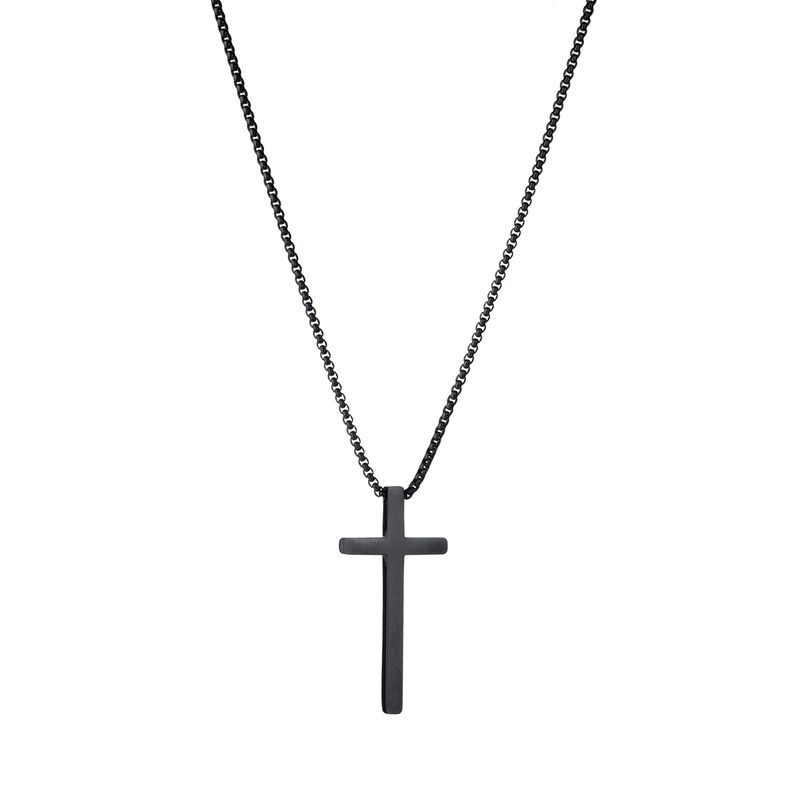 Fashion Cross Titanium Steel Plating Pendant Necklace