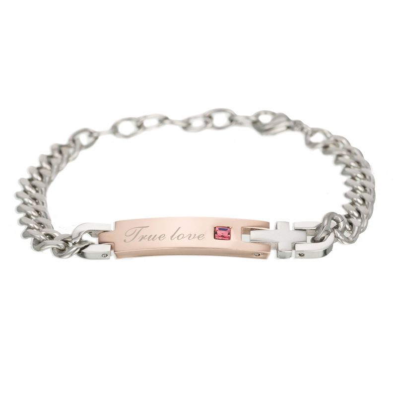Couples Love True Love Bracelets Lovers Gifts Trend Fashion Jewelry Wholesale Zircon Titanium Steel Bracelet