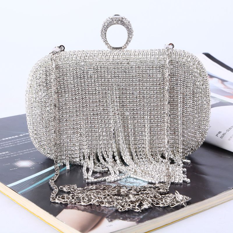 Dinner Bag Diamant Quaste Handgemachte Strass Ring Abend Messenger Clutch Großhandel