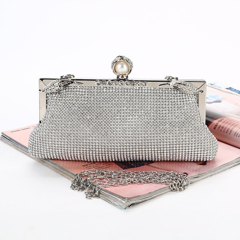 Diamond-studded Dinner Bag Handmade Rhinestone Banquet Bag Chain Evening Bag Handle Bag