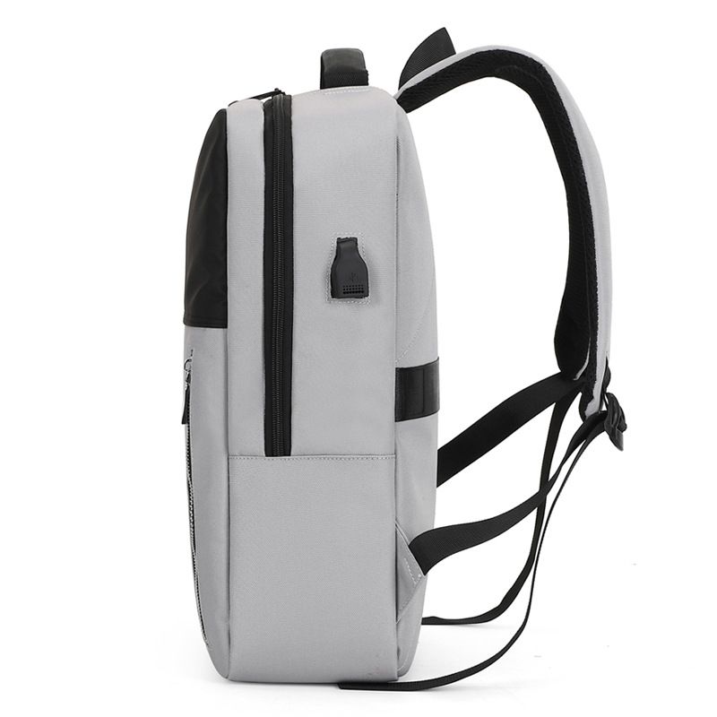 Business Backpack Hit Color External Usb Oxford Cloth 15.6-inch Stylish Three-dimensional Texture Laptop Bag