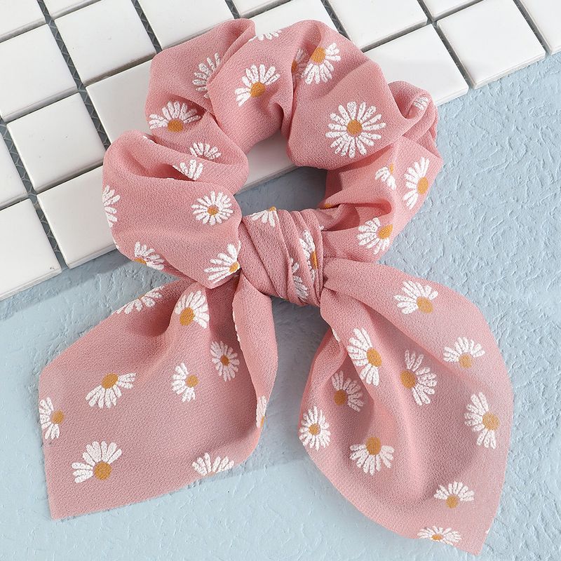 Streamer Short Hair Rope Female Hair Ring Small Silk Scarf Hair Accessory Small Daisy Simple Girl Head Rope