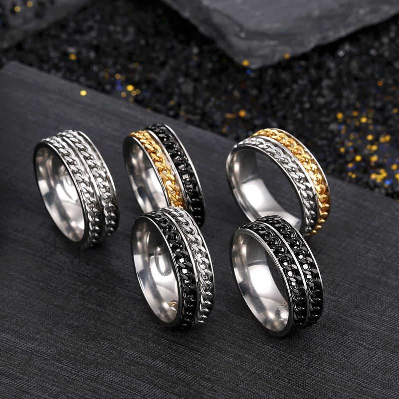 Factory Direct Stainless Steel Double Chain Rotating Ring Cross-border Rotating Cross-border Wholesale