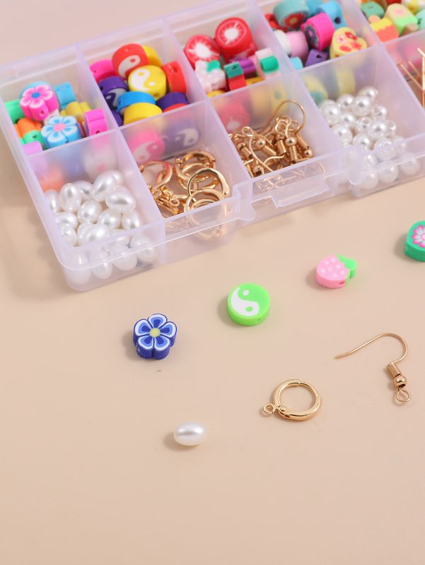 Diy10 Grid Color Soft Ceramic Handmade Earring Accessories Material Box