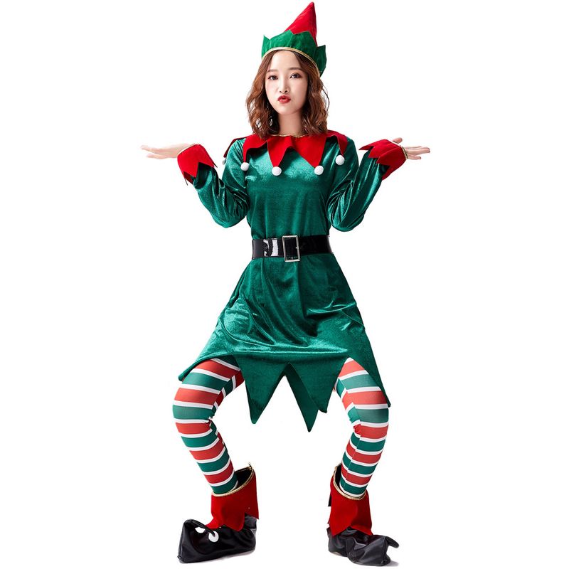New Christmas Fairy Costume Cosplay Performance Costume Adult Green Suit