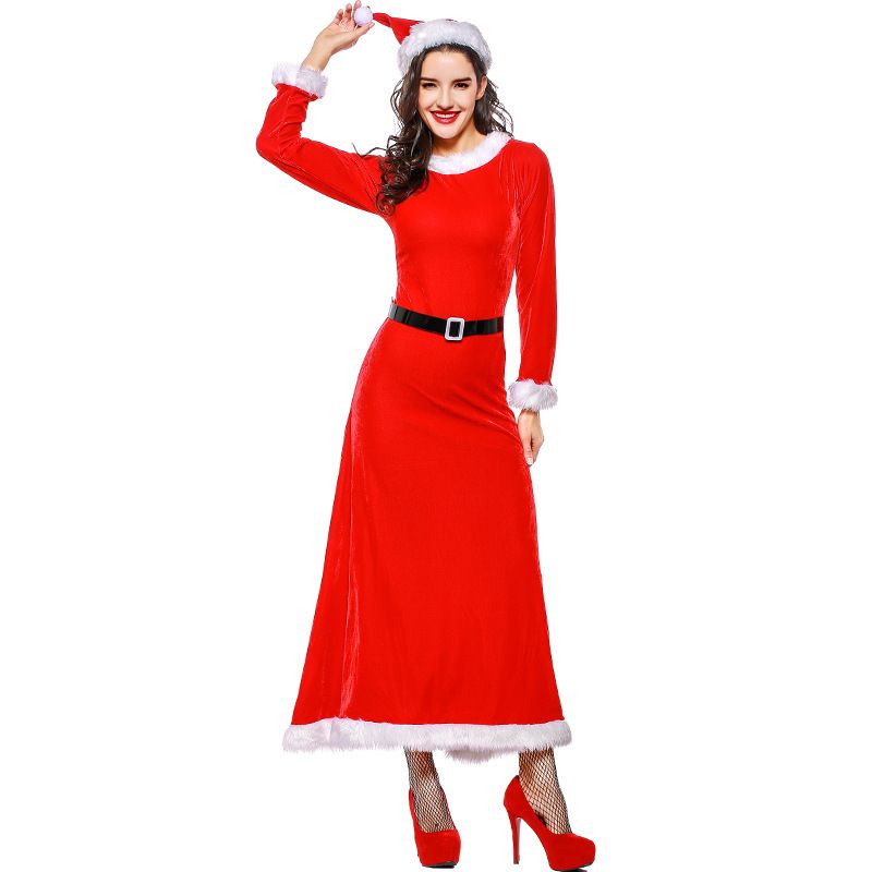 Dense Velvet Elastic Christmas Dress Costume