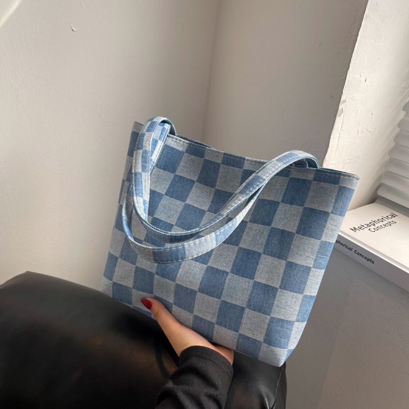 Versión Coreana De La Bolsa Pequeña Nueva Bolsa De Mensajero De Hombro De Lona A Cuadros