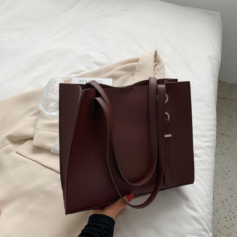 New Fashion Tote Bag Retro Portable Single Shoulder Bag Simple Large-capacity Bucket Bag